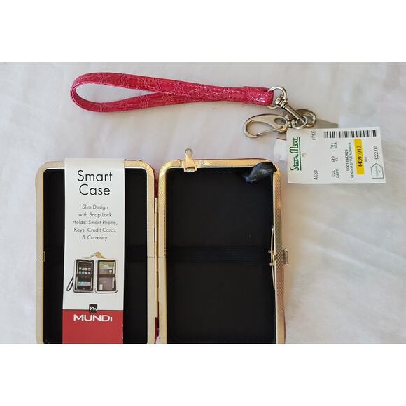 Mundi Smart Phone Croco Wristlet Case, Pink - Picture 4 of 9
